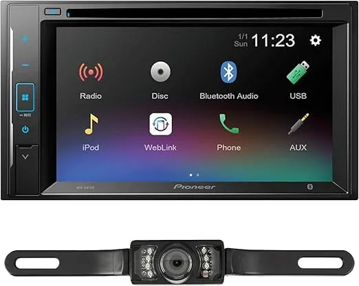 Pioneer AVH-241EX DVD Receiver Bundled with + (1) License Plate Style Backup Camera