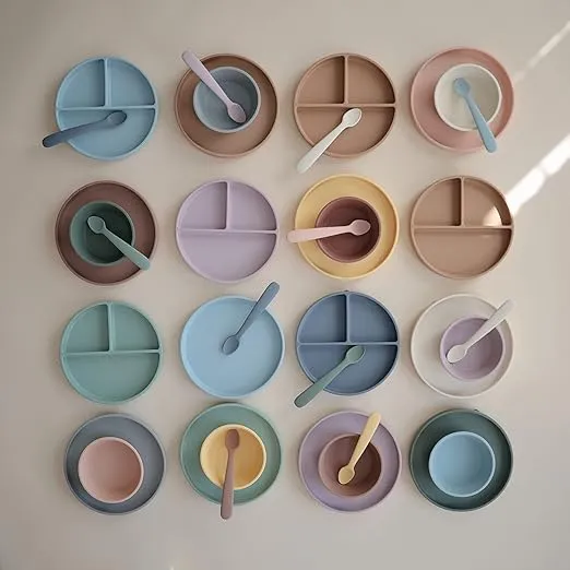 mushie Silicone Suction Plate | BPA-Free Non-Slip Design (Blush)