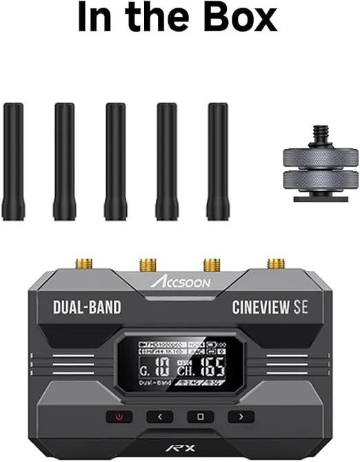 Accsoon CineView SE Multispectrum Wireless HDMI&SDI Video Receiver, 2.4GHz+ 5GHz Dual-Band Transmission, Range of 1200 ft/350m, Latency 0.05s&1080P FHD, Easy to Use-Receiver Only