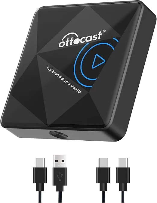 OTTOCAST U2Air Pro Wireless CarPlay Adapter for iPhone - 2025 Version Wired to Wireless CarPlay Dongle - Dual-Band WiFi, Low Latency, Online Update, Plug Play for Factory OEM Wired CarPlay Cars