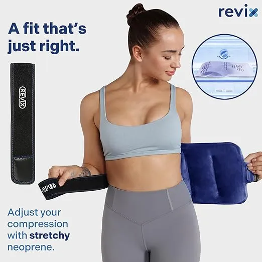 REVIX Ice Pack for Injuries Reusable Gel for Lower Back Pain Relief, Cold Packs for Back Shoulder, Hip, Wrap Around Entire Knee, Cold Compress Reduce Swelling, Bruises,16 × 9 "