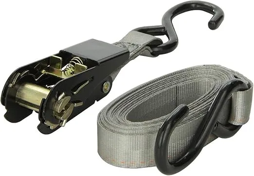 Keeper – 1” x 14' High Tension Ratchet Tie-Down with S Hooks - 500 lbs. Working Load Limit
