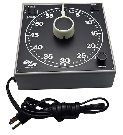 GraLab Model 300, 60 Minute Photography and Darkroom Timer, 7-1/2" Length x 7-1/2" Width x 2-1/2" Height