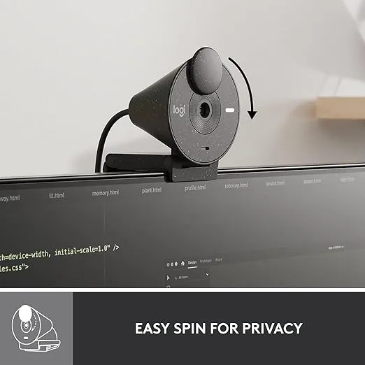 Logitech BRIO Webcam - 2 Megapixel - 30 fps - Graphite - USB Type C - Retail