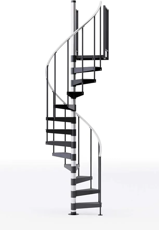 Reroute Prime Interior 42in Diameter, Fits Height 93.5in - 104.5in, 2 36in Tall Platform Rails Spiral Stair Kit