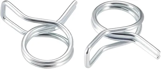 uxcell Double Wire Spring Hose Clamp 8mm Inner Dia Fit 8.5-9.2mm OD Hose Fuel Line Silicone Tube Spring Clips Zinc Plated 10Pcs