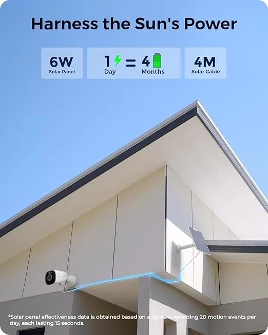 REOLINK Argus Eco Ultra, Solar Camera Outdoor Wireless, 4K Security Camera, 5G/2.4GHz Dual WiFi, Forever Power with Solar Panel, Spotlight, AI Detection, No Monthly Fee, Home Hub Compatible