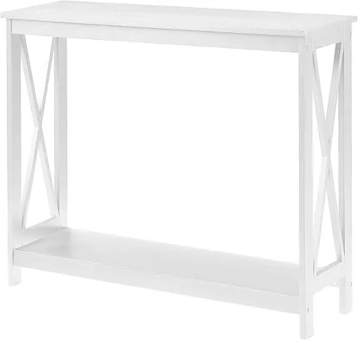 Convenience Concepts Oxford Console Table with Shelf, White