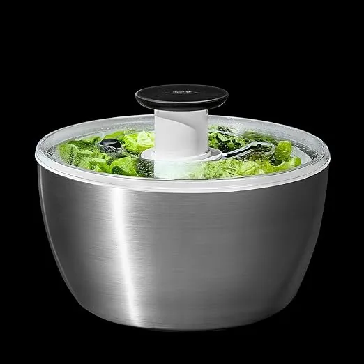 OXO Good Grips Stainless Steel Salad Spinner, 6.34 Qt.