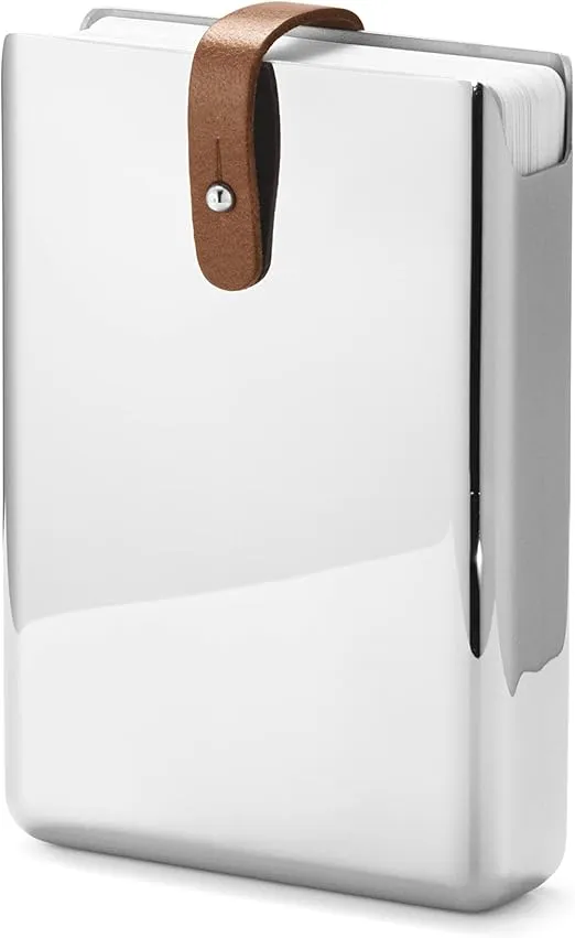 Georg Jensen Sky Card Game Leather & Stainless Steel Case