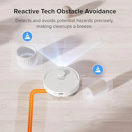 roborock Q Revo Robot Vacuum and Mop, Auto-Drying, Auto Mop Washing, Dual Spinning Mops, Auto Mop Lifting, Self-Refilling, Self-Emptying, Reactive Tech Obstacle Avoidance, 5500Pa Suction, White