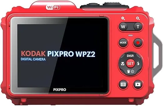 KODAK PIXPRO WPZ2 Rugged Waterproof Digital Camera 16MP 4X Optical Zoom 2.7" LCD Full HD Video, Red