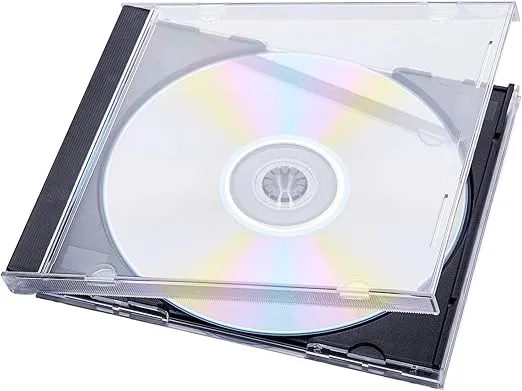 Maxtek 10.4 mm Standard Single Clear CD Jewel Case with Assembled Black Tray, 25 Pack