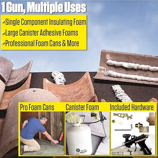 AWF PRO Heavy Duty Foam Gun. Converts to Work with Pro Foam Cans or Canister Foam, Non Stick Basket & Tip