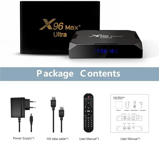4GB 64GB X96 Max Plus Ultra TV Box Android 11 Amlogic S905X4 2.4G/5G Dual WiFi BT4.0 USB3.0 Ethernet 100M Support AV1 H.265 4K HDR Set Top Box with i8 Keyboard (English Version)