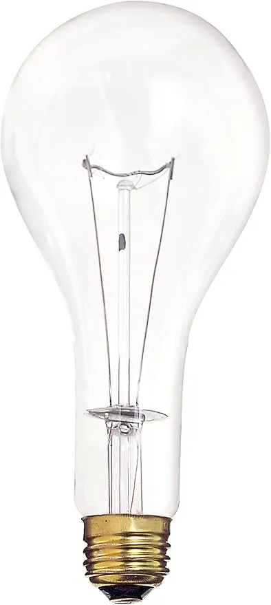 Satco S4959 130V 300 Watt PS25 Medium Base Light Bulb, Clear