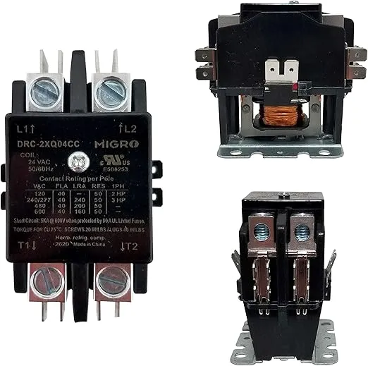 40 AMP 942024 DEFINITE PURPOSE CONTACTOR 2 Pole 24V HVAC Heating Refrigeration 50A NEMA