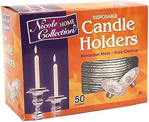 Silver Aluminum Disposable Candle Holders (50 PC) - Perfect for Weddings, Parties & Catered Events