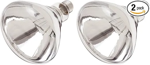 Satco Products S4999 250R40 Medium Base 1 Clear Heat Lamp (2 Pack), 2 Count (Pack of 1)