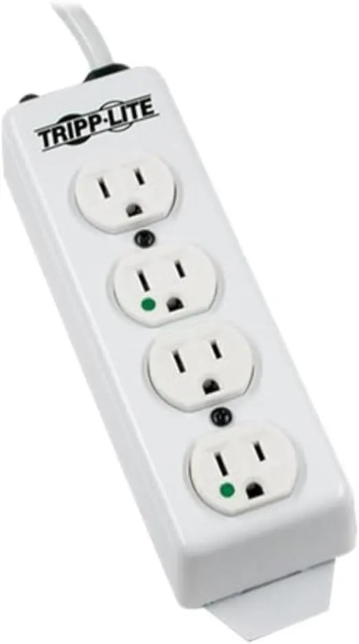 Tripp Lite Safe-IT Hospital-Grade Power Strip, 4 Hospital-Grade Green-Dot Outlets, UL 1363 Compliant, 15 Foot / 4.57M Cord, Life Limited Manufacturer's Warranty (PS-415-HG)