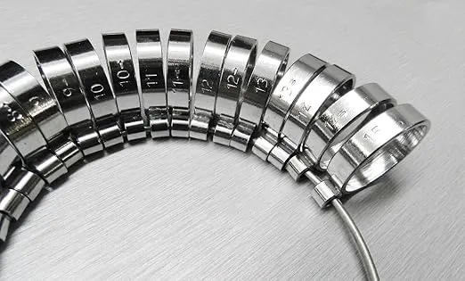 Metal Finger Gauge Set Ring Sizer Wide Band GRADUATED1-15 Measuring Finger Sizes