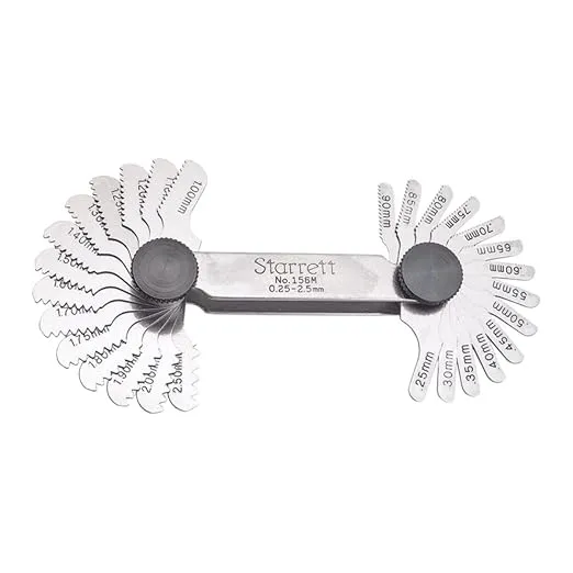 Starrett Steel Screw Pitch Gage with Locking Device - Ideal for Construction Work and Home Improvement - 0.25-2.50mm Range, 28 Number of Leaves - 156M