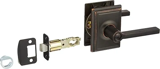 Schlage F40-LAT-ADD Latitude Reversible Privacy Door Leverset with The Addison R, Aged Bronze