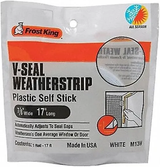 M13WH V-Seal Weather-Strip 7/8-Inch by 17-Feet White, 7/8" x 17'