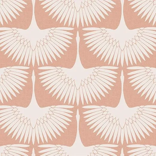 Tempaper x Genevieve Gorder Sahara Blush Feather Flock Removable Peel and Stick Wallpaper, 20.5 in X 16.5 ft, Made in the USA