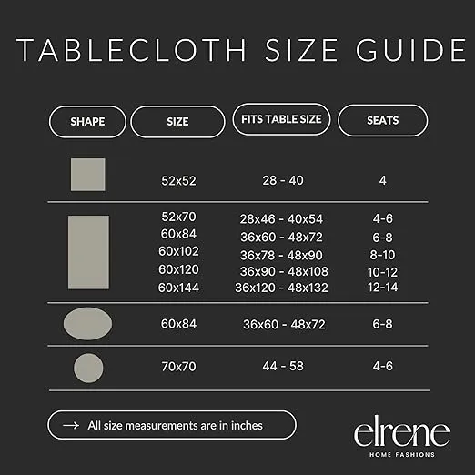 Elrene Home Fashions Caiden Elegance Damask Waterproof, Stain & Wrinkle Resistant Fabric Tablecloth, 52" x 70" Oblong/Rectangle, Ivory