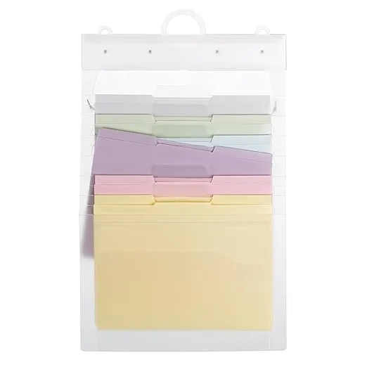 SMEAD Cascading Wall Organizer Gen 2, 6 Pockets, Letter Size, Pastel (92064)