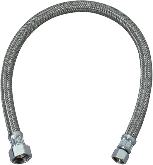 BrassCraft B1-16AF Lavatory Connector, 3/8-Inch Comp x 1/2-Inch FIP x 16-Inch, Silver