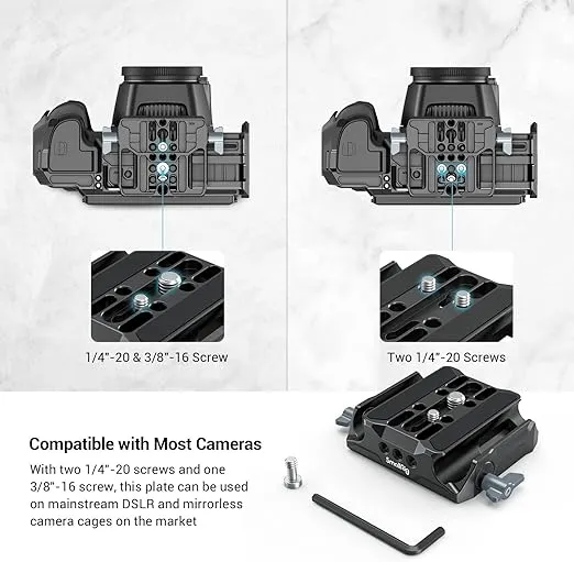 SmallRig Universal LWS Baseplate Compatible with DSLR and Mirrorless Camera Cages, Comes with Dual 15mm Rod Clamp - 3357