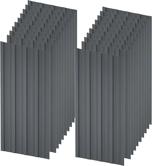 Roof Panels 20 pcs L42.52 ×W16.77 inch Galvanized Steel, Metal Corrugated Tin Roofing Panels Gazebo Top Cover Heavy Duty Roof Replacement for Patio Outdoor Garden, Grey