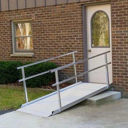 Silver Spring Aluminum Wheelchair Access Ramp with Handrails - 8' L