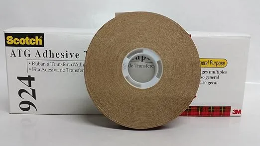 3M (924-1/2"x60yd) ATG Adhesive Transfer Tape 924 Clear, 0.50 in x 60 yd 2.0 mil [You are purchasing the Min order quantity which is 72 Rolls]