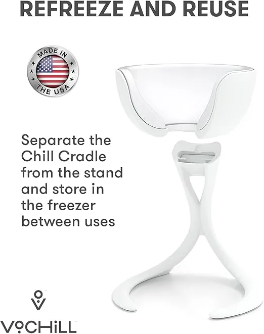 VoChill Personal Wine Chiller | Keep the Chill Without Giving Up Your Glass | New Must-Have Wine Accessory | Separable & Refreezable Chill Cradle | Actively Chills Stemware | Sand, Single VoChill