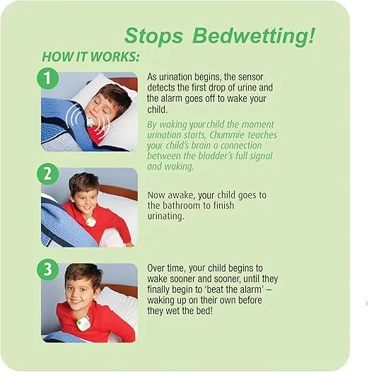 Elite Bedwetting Alarm for Children and Deep Sleepers Award Winning Bedwetting Alarm System with Loud Sounds and Strong Vibrations, Green