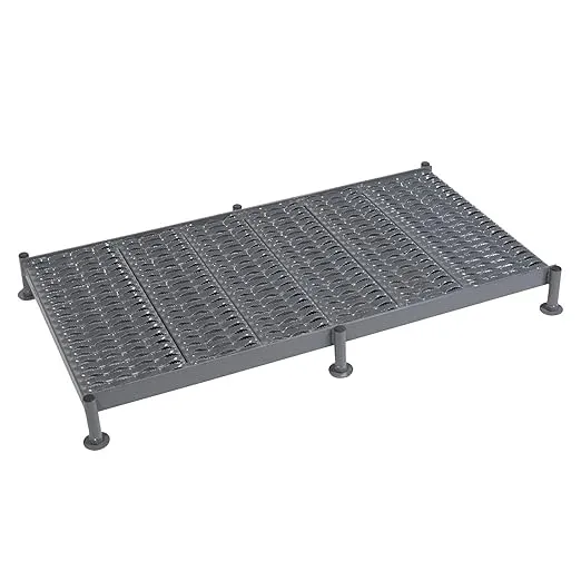 Tri-Arc WLOS548242 5-Inch to 8-Inch Adjustable-Height One Step Steel Work Platform with Grip Strut, 24-Inch Wide x 48-Inch Long