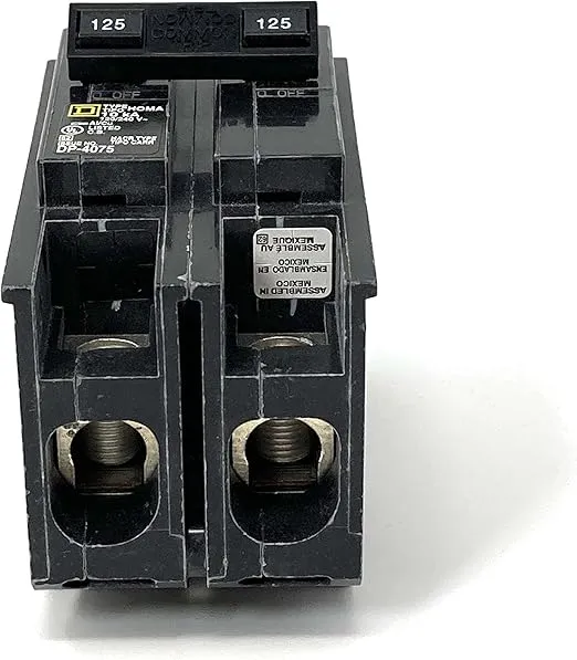 SCHNEIDER ELECTRIC 120/240-Volt 125-Amp HOM2125 Miniature Circuit Breaker 120/240V 125A, Black