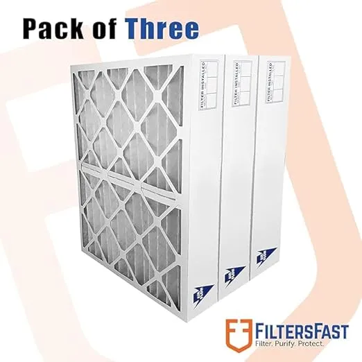 Filters Fast 16x25x4 Pleated Air Filter MERV 8, 4 AC Furnace Air Filters, Made in the USA, Actual Size 15.375x24.375x3.625, 3 Pack