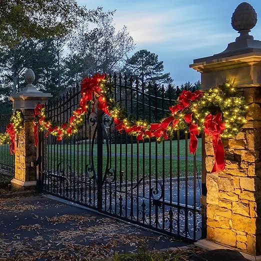 Big Red Bow - Large Outdoor Christmas Bow Commercial House Decorative Bow (15, Red with Gold Trim Structural 3D Nylon Bow)