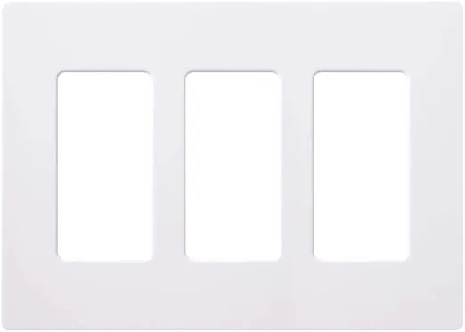 Lutron Claro 3 Gang Decorator/Rocker Wallplate, Gloss, White (24-Pack) | CW-3-WH