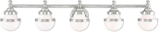 Livex Lighting 5715-05 Oldwick 5 Polished Chrome Bath Light, 42.5 x 7.25 x 8.25