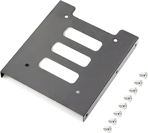 Pasow 2 Pack 2.5" to 3.5" SSD HDD Hard Disk Drive Bays Holder Metal Mounting Bracket Adapter for PC (Bracket)