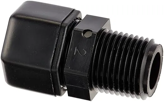 P8MC8-pk20 Fast and Tite Male Connector Fitting, 1/2" Compression Tube x 1/2" Male NPTF, Polypropylene, Black (Pack of 20)