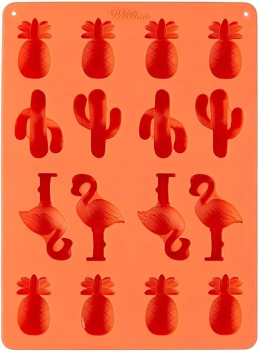 Wilton Mini Tropical Candy Mould, Silicone, Coral, 16 Holes