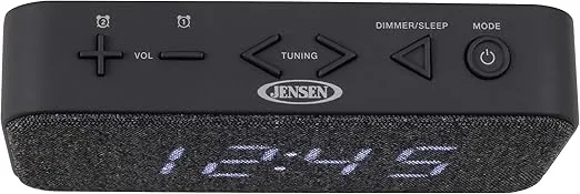 Jensen JCR-229 FM Digital Dual Alarm Clock Radio,Gray