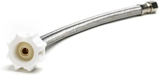Fluidmaster B1T20CS CLICK SEAL Connector, Braided Stainless Steel - 3/8 Female Compression Thread x 7/8 Female Ballcock Thread, 20-Inch Length