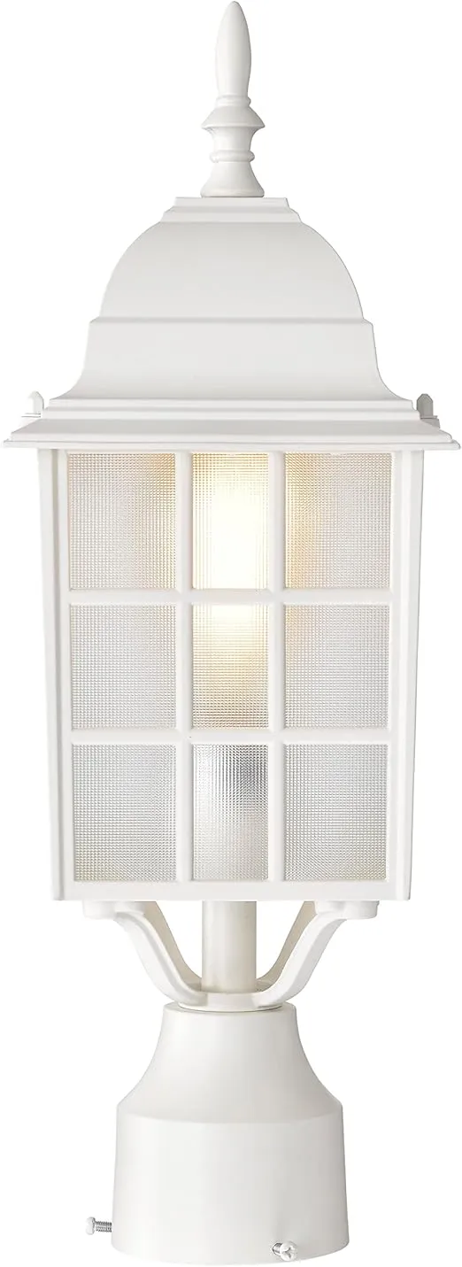 Nuvo Lighting 60/4907 Adams One Light Post Lantern 100 Watt A19 Max. Frosted Glass White Outdoor Fixture